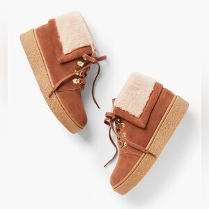 Talbots Tayce Silky Suede Crepe Wedge Bootie